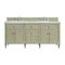 James Martin Vanities 72'' Double Vanity, Whitewashed Oak w/ 3 CM Victorian Silver Quartz Top 424-V72-WWO-3VSL - alternate 1